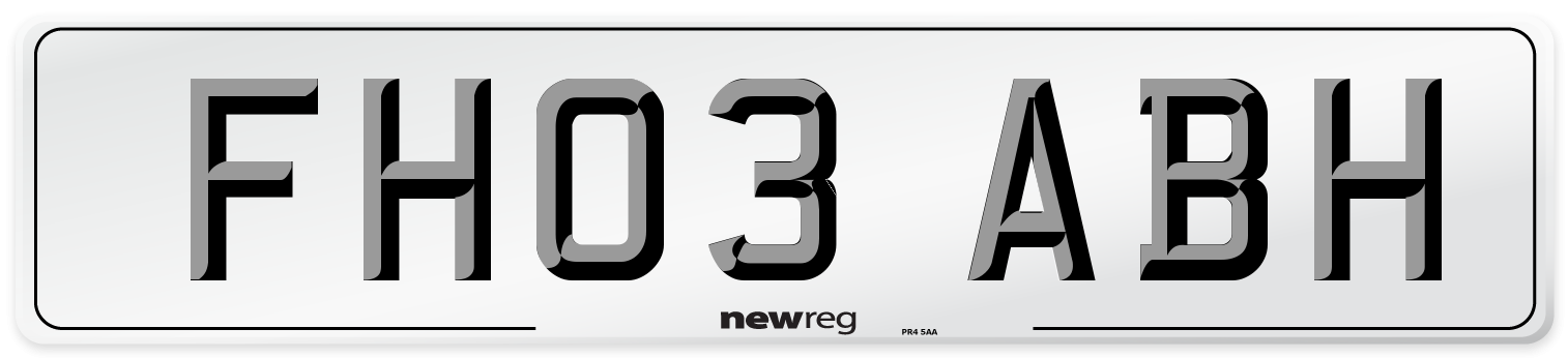 FH03 ABH Number Plate from New Reg